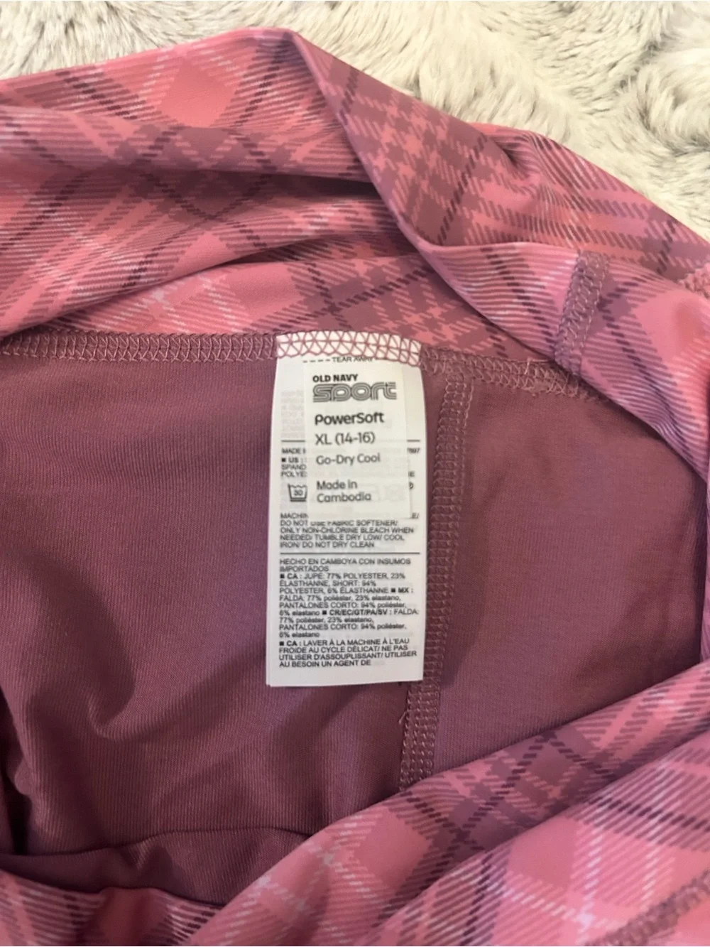 Old Navy Pink Plaid Flared Skort